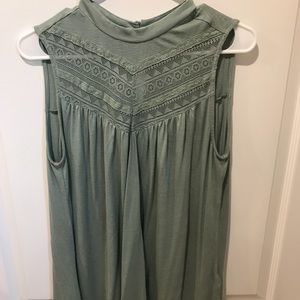 High-Necked Green Tank Top